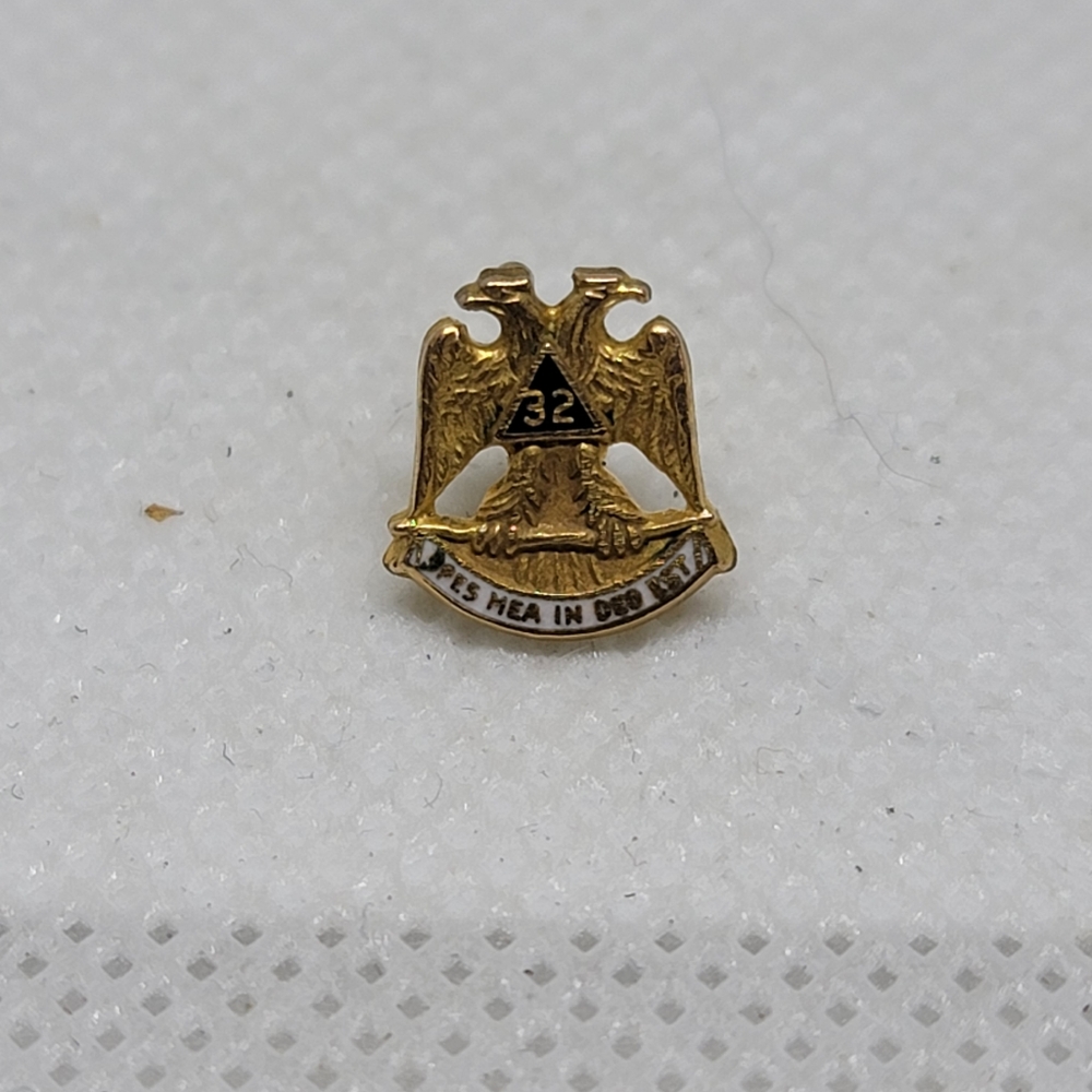 Gold Filled Enameled 32nd degree Mason Masonic Pin
